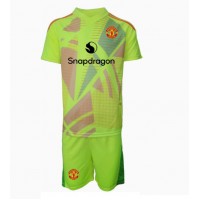 Fotballdrakt Barn Manchester United Keeper Bortedraktsett 2024-25 Kortermet (+ Korte bukser)